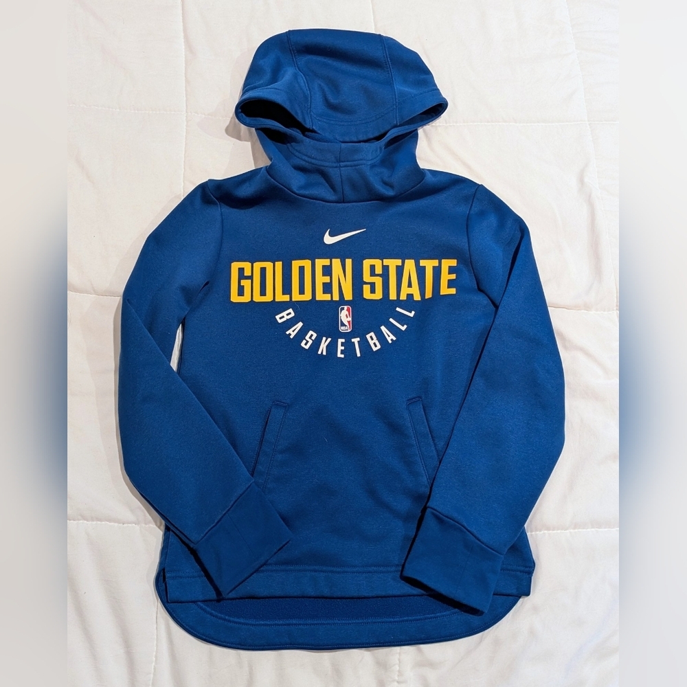Nike Golden State Basketball Hoodie Dri Fit Kids S